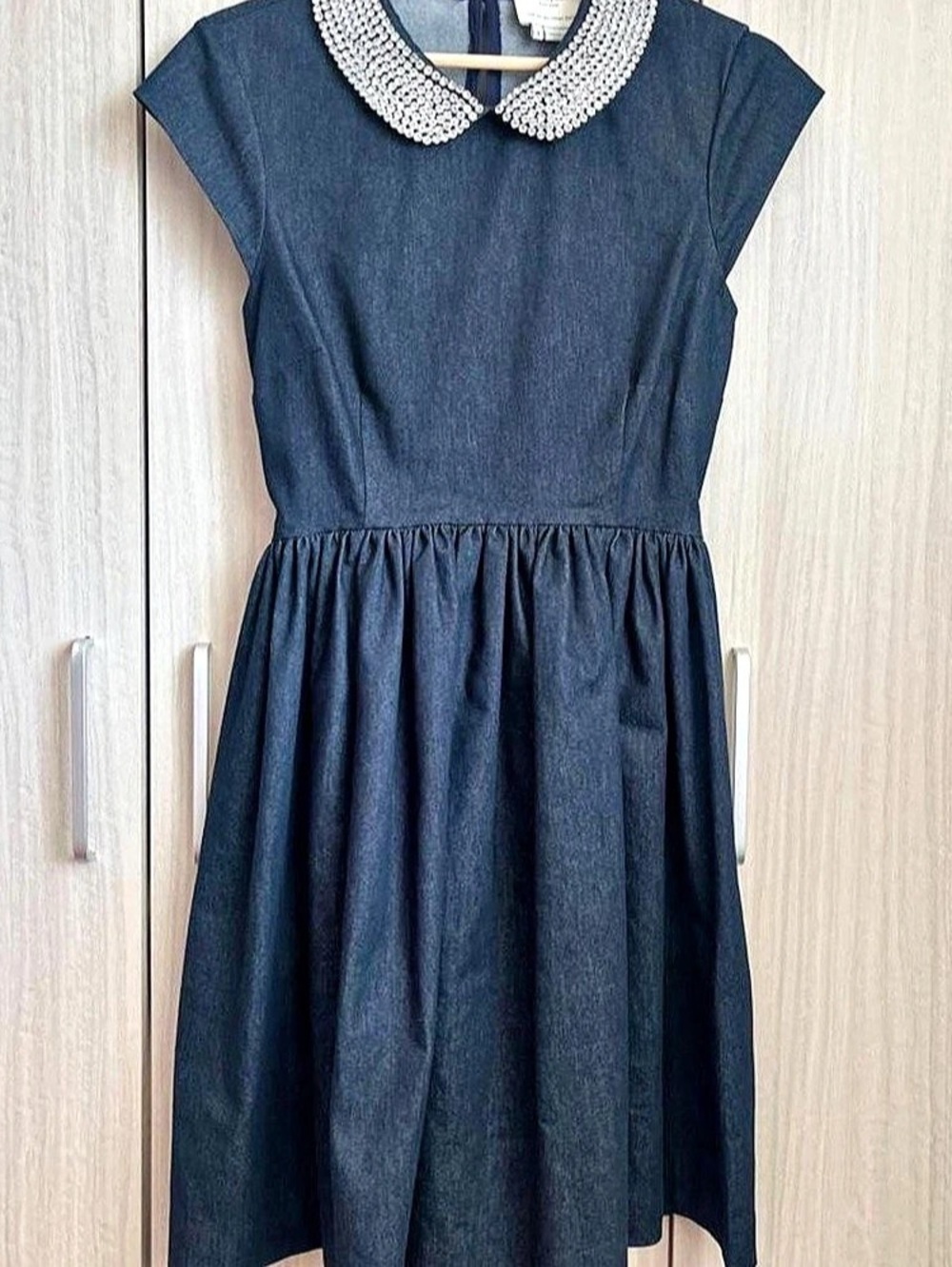 Kate Spade Embellished Collar Mini Dress in Blue Size 8 Like New